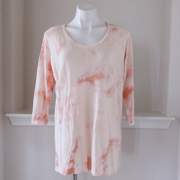 J. Jill Linen Blend Tie-Dye Knit Tunic Sweater in Peach Cream, Size S New w/Tag - Picture 2 of 8